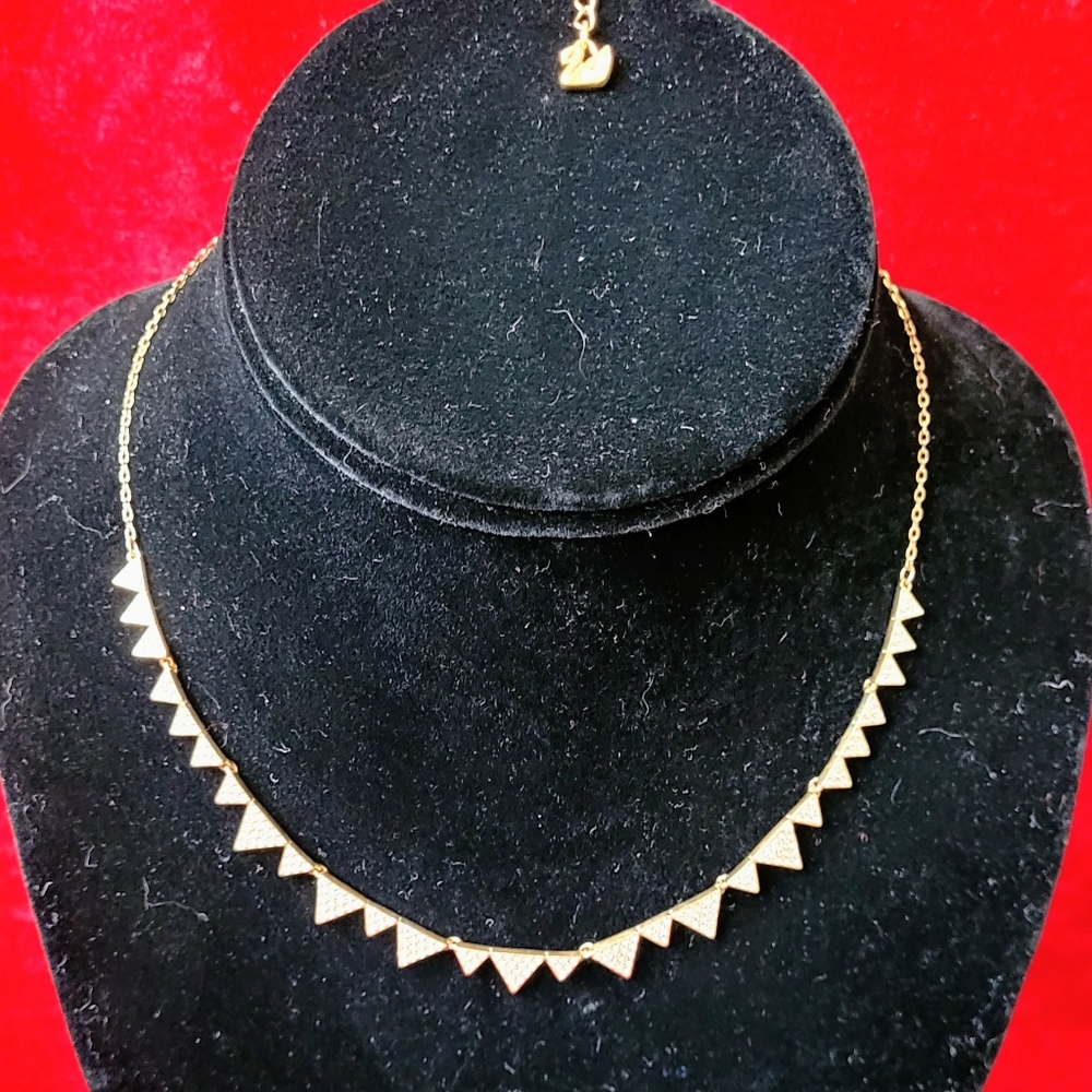 Swarovski Gold Triangle Necklace